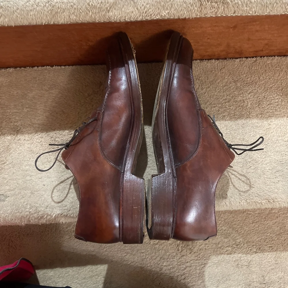 Santoni Brown Leather Oxfords & Derbys Men’s Size 9.5 In Good Condition